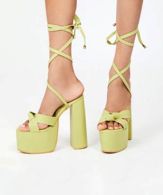 Bold Green Block Heels 2