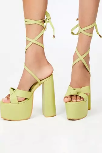 Bold Green Block Heels