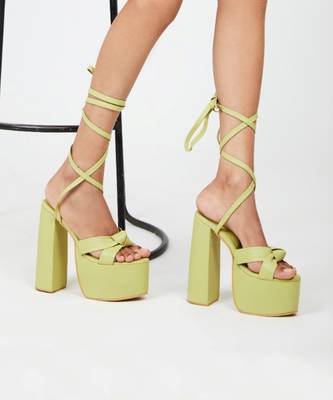 Bold Green Block Heels 3