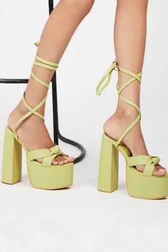 Bold Green Block Heels