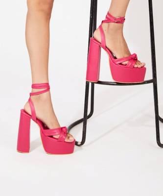 Bold Pink Block Heels 1