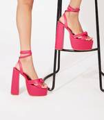 Bold Pink Block Heels