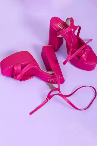 Bold Pink Block Heels