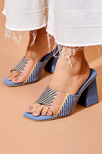 Cali Blue Block Heels