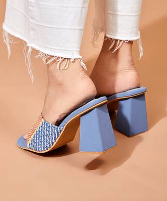 Cali Blue Block Heels 4
