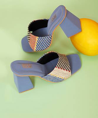 Cali Blue Block Heels 5