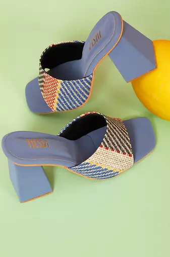 Cali Blue Block Heels