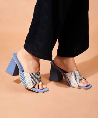 Cali Blue Block Heels 6