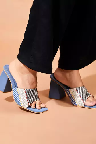 Cali Blue Block Heels