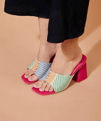 Cali Pink Block Heels 1