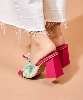 Cali Pink Block Heels 2