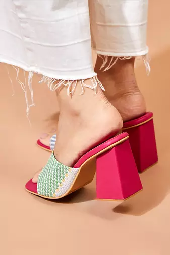 Cali Pink Block Heels