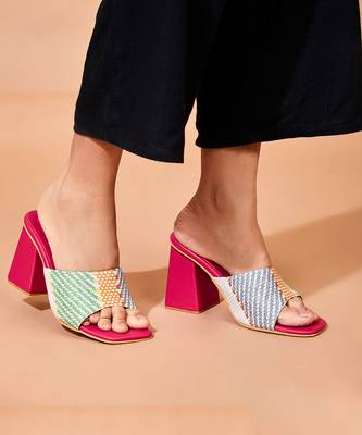 Cali Pink Block Heels 3