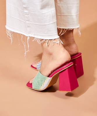 Cali Pink Block Heels 4