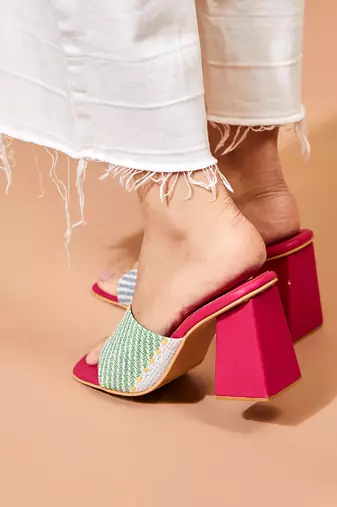 Cali Pink Block Heels