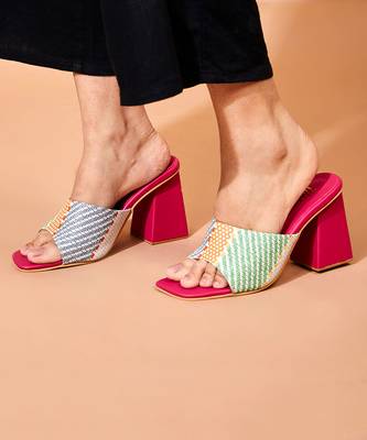 Cali Pink Block Heels 5
