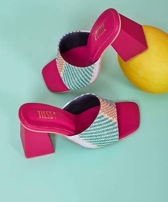 Cali Pink Block Heels 6