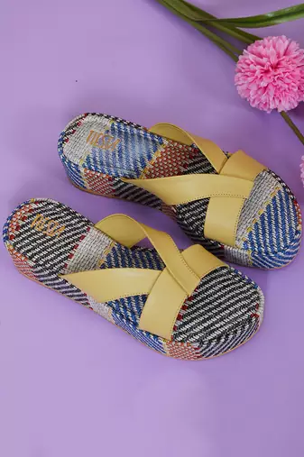 Cali Yellow Block Heels