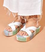 Cali White Block Heels