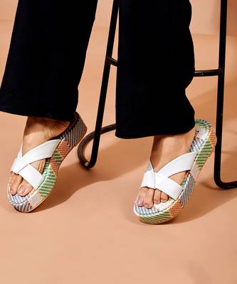 Cali White Block Heels 3