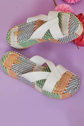 Cali White Block Heels