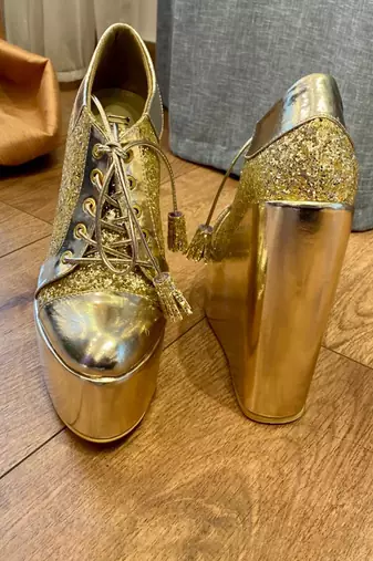 Sneaker Wedge Gold Bridal Shoes Wedges