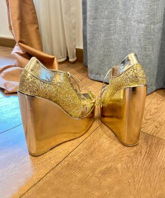Sneaker Wedge Gold Bridal Shoes Wedges 3