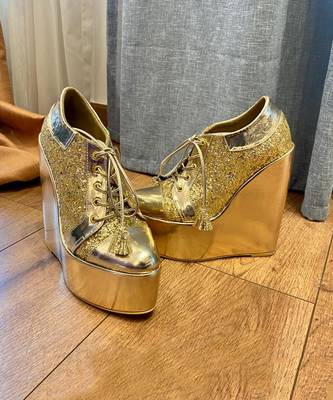 Sneaker Wedge Gold Bridal Shoes Wedges 4