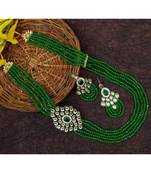Indian Gold Plated Kundan Bridal Long Mala Maharani Haar Fashion Ethnic Necklace Jewellery Set For Women