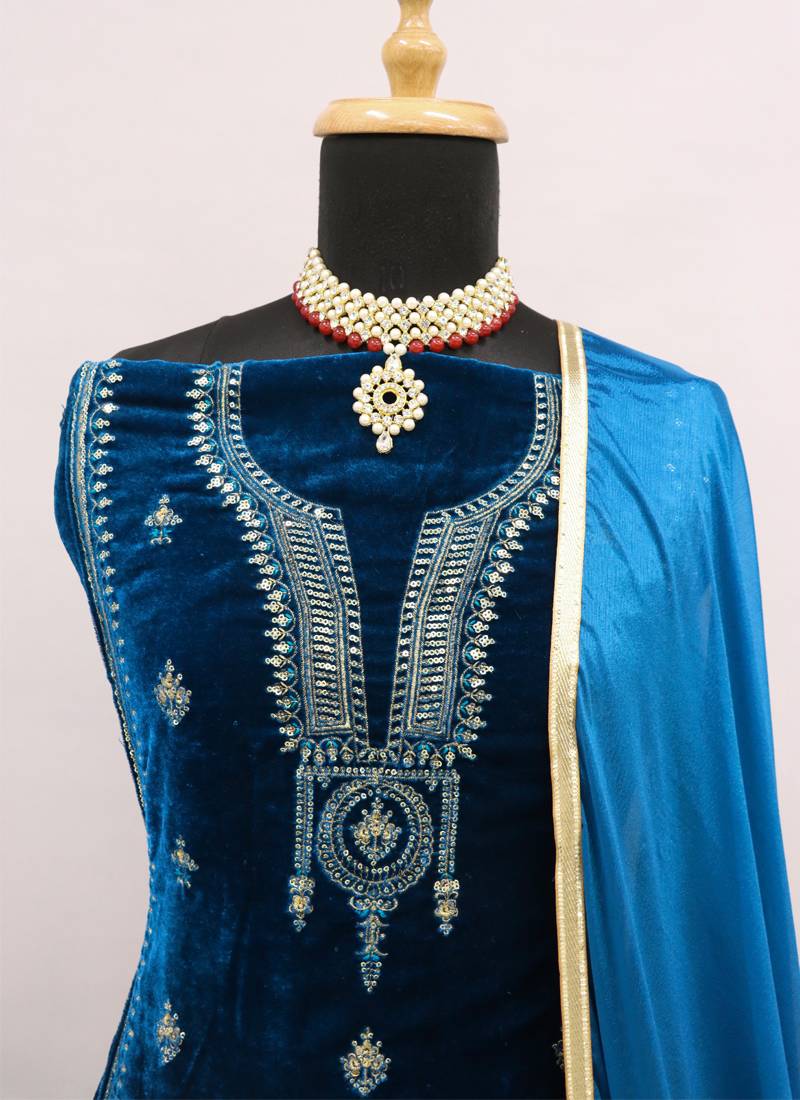 Rama Designer Readymade Pant Suit With Embroidery Work