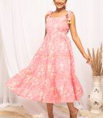 Beautiful peach colour floral print stylish kurti