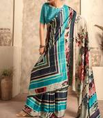 Multy Girlish Satin Crepe c Classy Partywear Saree