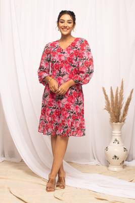 Beautiful multy colour floral print stylish kurti 1