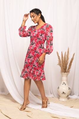 Beautiful multy colour floral print stylish kurti 4