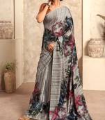 Multy Girlish Satin Crepe c Classy Partywear Saree