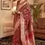 Ethnic Maroon Handloom Silk Heavy Woven Saree With Traditional Print
