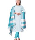 Blue colour formal suit for casual looks