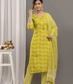 Smart and beautiful green colour printed readymade salwar kameez
