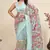  Sky Blue Soft Net Saree With Heavy Thread Embroidery Work