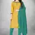 Yellow colour ethnic dress material for casual and formal looks
