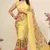  Yellow Soft Net Saree With Heavy Thread Embroidery Work
