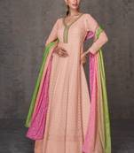 Pink colour beautiful girlish partywear anarkali dress