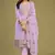 Lavender colour partywear georgette fabric salwar kameez with resham work