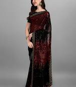 Red Heavy Georgette Sequence Embroidery Saree