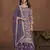 Purple colour heavy thread embroidery work partywear palazzo dress