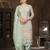 Blue coour ethnic salwar suit in organza fabric for designer looks