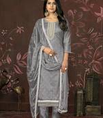 Grey colour ethnic modal butti salwar kameez for fancy ethnic looks