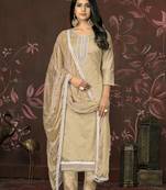 Beige colour ethnic modal butti salwar kameez for fancy ethnic looks