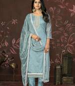Blue colour ethnic modal butti salwar kameez for fancy ethnic looks