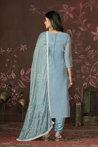 Blue colour ethnic modal butti salwar kameez for fancy ethnic looks